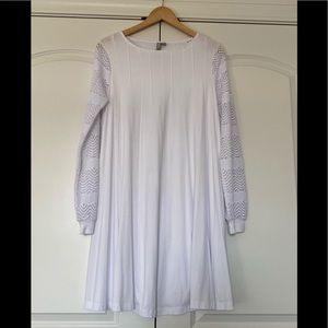 ASOS white maternity dress with detailed arms